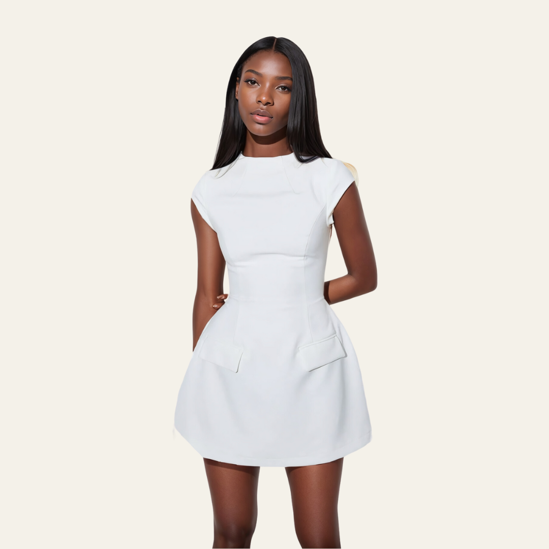 PARIS CAP SLEEVE MINI DRESS