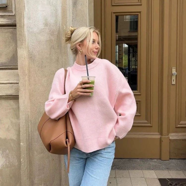 PARIS OVERSIZED PINK SWEATER